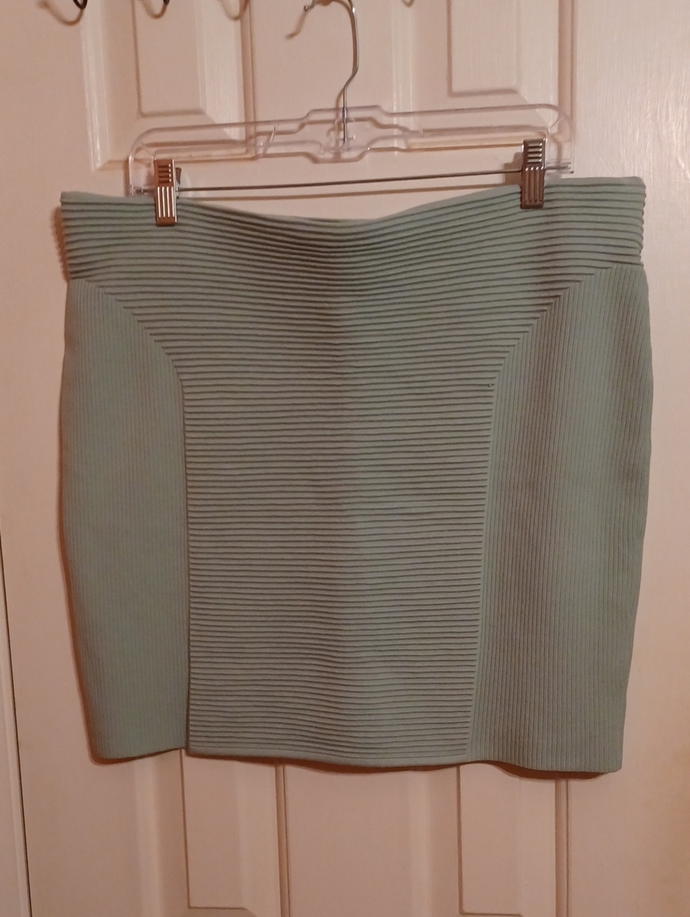 Express Ribbed Mini Skirt in Sage Green
